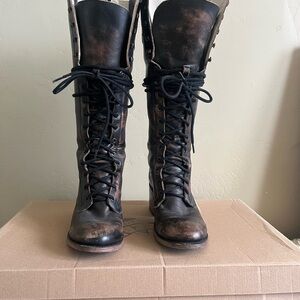 Women's Black Lace-Up Boots